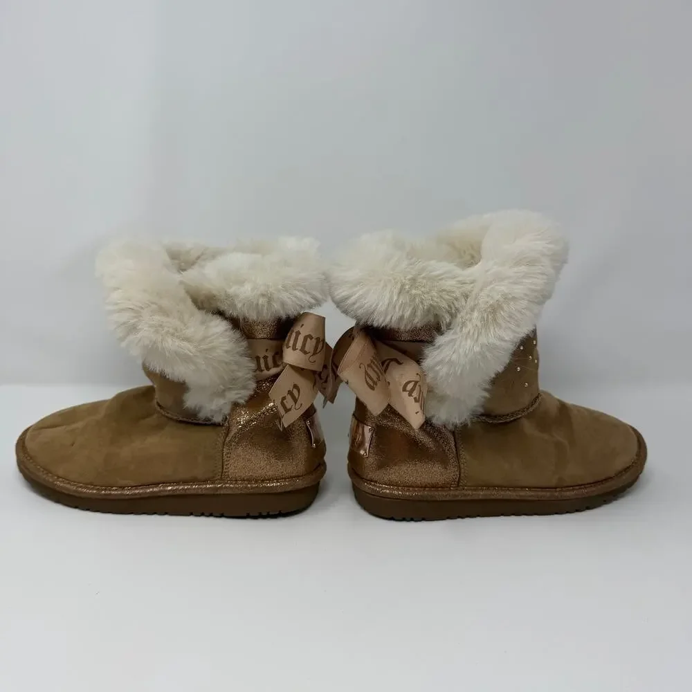 Juicy Couture Girls Fur-Lined Rhinestone Boots size 1